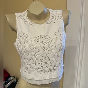 ALC lace lined crop top with zipper back
